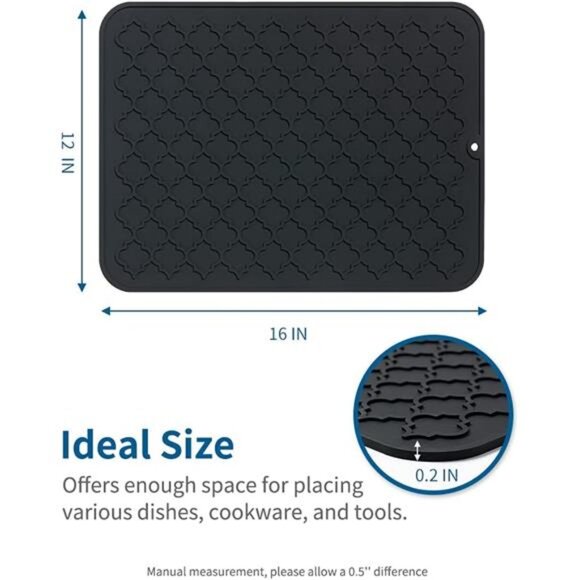Drying Mats for Kitchen Counter-Silicone Dish Drying Mat-Kitchen Dish Drying Pad - Picture 6 of 7
